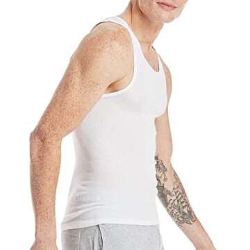 Hanes Men’s Moisture-Wicking Tank Undershirts, 6 Pack