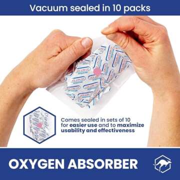 Wallaby 500cc Oxygen Absorbers - 100 Count - for Long Term Food Storage & Survival, Mylar Bags, Cann...