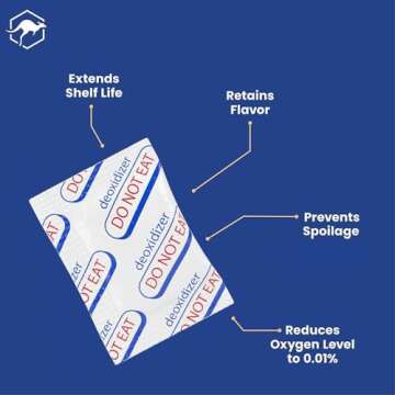 Wallaby 500cc Oxygen Absorbers - 100 Count - for Long Term Food Storage & Survival, Mylar Bags, Canning, Harvest Right Freeze Dryer, Dehydrated, and Preserved Foods - FDA Food Safe 500cc