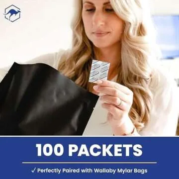 Wallaby 500cc Oxygen Absorbers - 100 Count - for Long Term Food Storage & Survival, Mylar Bags, Canning, Harvest Right Freeze Dryer, Dehydrated, and Preserved Foods - FDA Food Safe 500cc