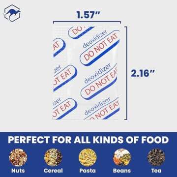 Wallaby 500cc Oxygen Absorbers - 100 Count - for Long Term Food Storage & Survival, Mylar Bags, Canning, Harvest Right Freeze Dryer, Dehydrated, and Preserved Foods - FDA Food Safe 500cc