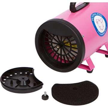 Flying Pig High Velocity Dog Pet Grooming Dryer w/Heater (Model: Flying One, Pink)