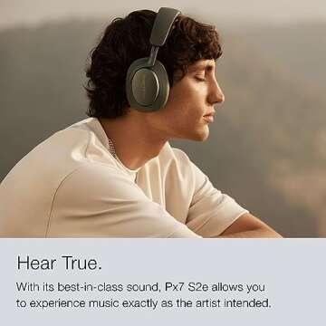 Bowers & Wilkins Px7 S2e Over-Ear Headphones - Enhanced Noise Cancellation & Transparency Mode, Crys...