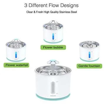 Vekonn Pet Water Fountain Stainless Steel Top for Small Dog and Cat with LED Light and Water Level Window (Green)