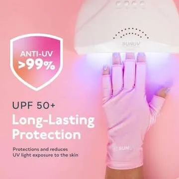 SUNUV SUN4 48W UV LED Nail Lamp, UV Gloves Pink, UV Light for Nails, Nail Dryer for Gel Polish for Home Salon
