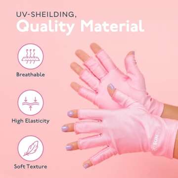 SUNUV SUN4 48W UV LED Nail Lamp, UV Gloves Pink, UV Light for Nails, Nail Dryer for Gel Polish for Home Salon