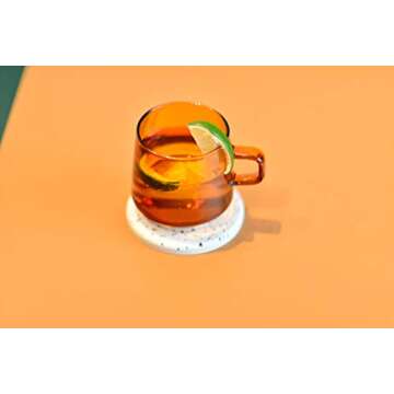 SVY Neon Style Glass Mug, Coffee Mug Cup / Tee Mug Cup In Amber Color, Heat-resistant, 12 OZ ( ~350 ML)