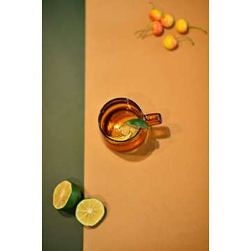 SVY Neon Style Glass Mug, Coffee Mug Cup / Tee Mug Cup In Amber Color, Heat-resistant, 12 OZ ( ~350 ML)