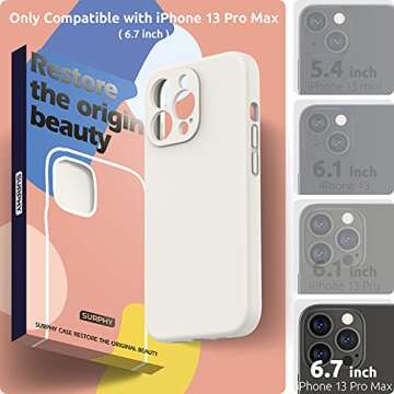 SURPHY Compatible with iPhone 13 Pro Max Case with Screen Protector, (Camera Protection + Soft Micro...