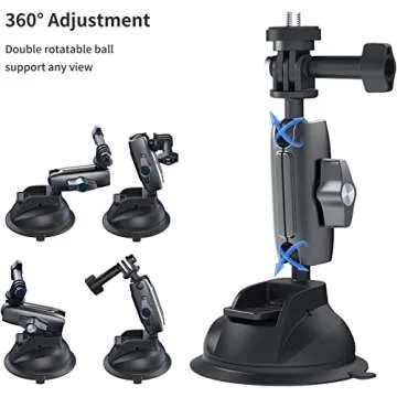 REYGEAK Suction Cup Mount for GoPro & Insta360 Cameras