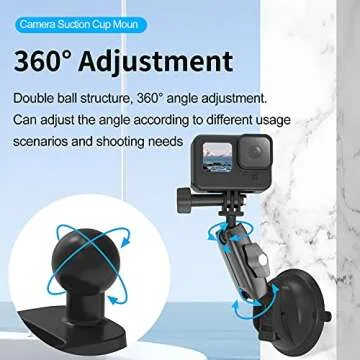 REYGEAK Suction Cup Mount for GoPro & Insta360 Cameras
