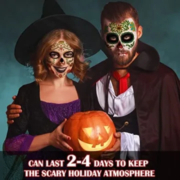 Halloween Sugar Skull Tattoos For All Ages - 10 Pack