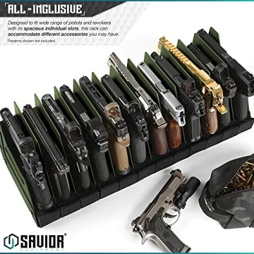 Savior Equipment Gun Rack for 12 Handguns and Pistols