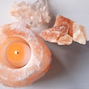 Hand Carved Himalayan Salt Candle Holder for Unique Home Decor