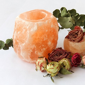 Hand Carved Himalayan Salt Candle Holder for Unique Home Decor