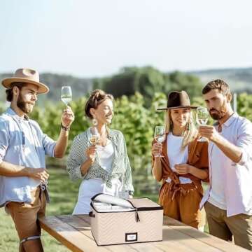 Wine Glass Storage Box with Dividers - Holds 12 Champagne Flute Glasses up to 10" Tall - Stemware St...