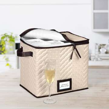 Durable Wine Glass Storage Box - Holds 12 Glasses Securely