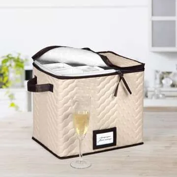 Durable Wine Glass Storage Box - Holds 12 Glasses Securely