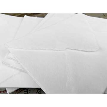 Wanderings Handmade White Deckle Edge Envelopes - Eco-Friendly Craft