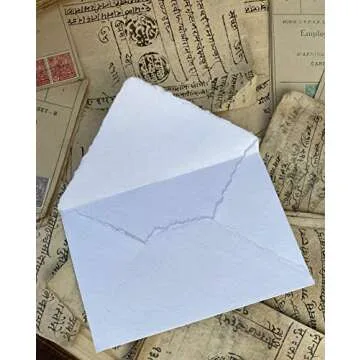 Wanderings Handmade White Deckle Edge Envelopes - Eco-Friendly Craft