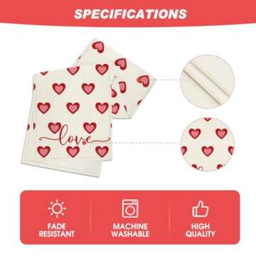 Artoid Mode Love Hearts Valentine's Day Table Runner, Wedding Kitchen Dining Table Decoration for Home Party Decor 13x72 Inch
