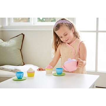 Eco-Friendly Green Toys Tea Set for Kids' Imaginative Play