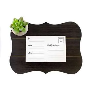 Xiguage Think! Designs Save The Date Rustic Chalkboard Invitation Cards - Guests at Wedding Engagement Anniversary Birthday Party Postcard Invitations - Pack of 50 - Black and White - 4 X 6 Inches