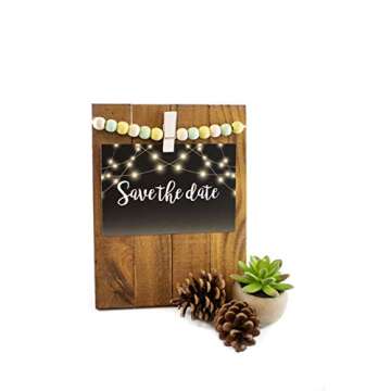 Xiguage Think! Designs Save The Date Rustic Chalkboard Invitation Cards - Guests at Wedding Engagement Anniversary Birthday Party Postcard Invitations - Pack of 50 - Black and White - 4 X 6 Inches