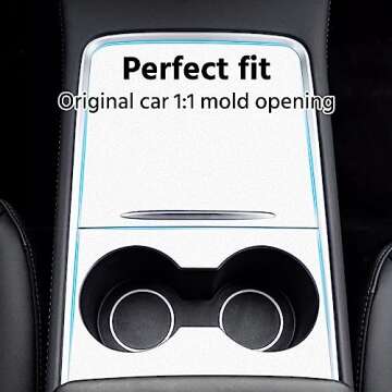 Farmogo Upgarde Center Console Wrap Cover Kit White Only Fit New Center Console Compatible with Tesla 2021-2025 Model Y & 2021-2023 Model 3 (White)