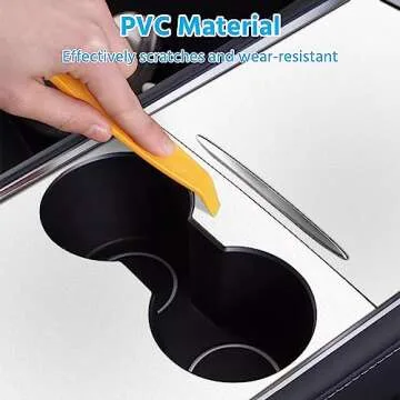 Farmogo Upgarde Center Console Wrap Cover Kit White Only Fit New Center Console Compatible with Tesla 2021-2025 Model Y & 2021-2023 Model 3 (White)