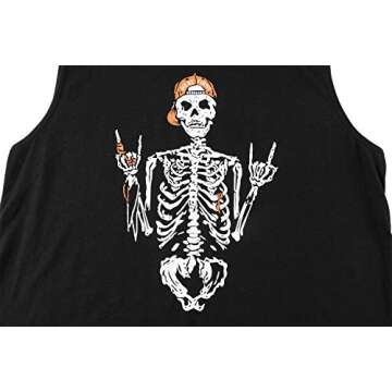 BRUBOBO Womens Funny Skull Graphic Tank Tops Summer High Neck Sleeveless Workout Tee Shirts (Large,Black)
