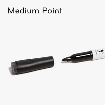 U Brands Fine Tip Dry Erase Markers with Eraser, Whiteboard Markers, Low Odor, Assorted Pastel Colors, Set of 8