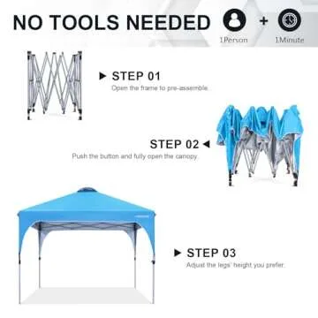COOSHADE Pop Up Canopy Tent - Easy Setup Instant Sun Protection