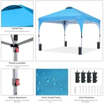 COOSHADE 10x10 Pop Up Canopy Tent for Easy Sun Protection