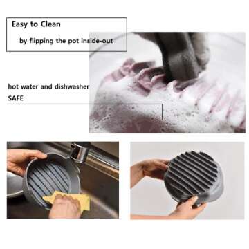 jNE Premium Air Fryer Silicone Pot, Bowl, Basket | Food Safe Air Fryers Oven Accessories | Easy to Clean | Replacement of Parchment Liners | 6.3 inches in diameter, Pink