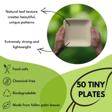 Naturally Chic Bamboo Plates - Elegant & Eco-Friendly 50 Pack
