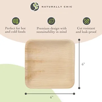 Naturally Chic Bamboo Plates - Elegant & Eco-Friendly 50 Pack