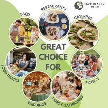 Naturally Chic Bamboo Plates - Elegant & Eco-Friendly 50 Pack