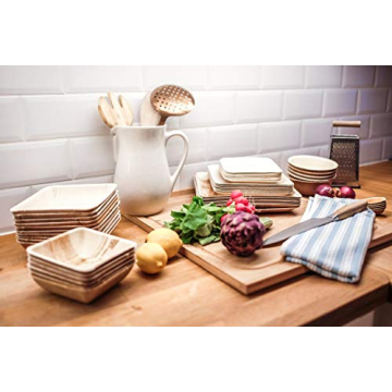 Naturally Chic Bamboo Plates - Elegant & Eco-Friendly 50 Pack
