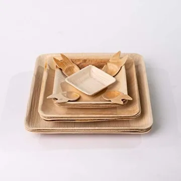 Naturally Chic Bamboo Plates - Elegant & Eco-Friendly 50 Pack