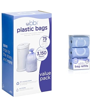 Ubbi Diaper Pail Bags and Refills Value Pack