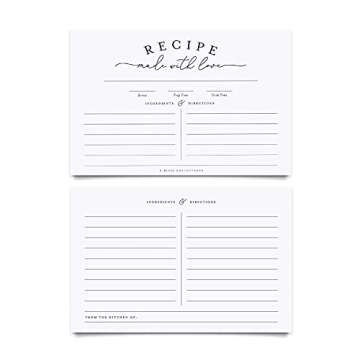 Bliss Collections Double-Sided Recipe Cards for Gifts