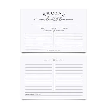 Bliss Collections Double-Sided Recipe Cards for Gifts