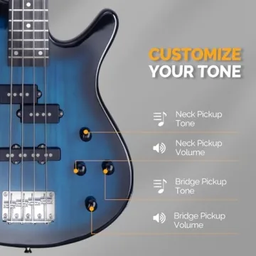 Glarry 4 String Bass Guitar Kit with AMP & Accessories