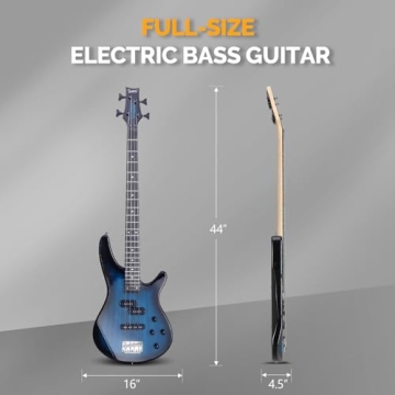 Glarry 4 String Bass Guitar Kit with AMP & Accessories