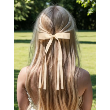 Elegant Tassel Ribbon Bowknot Hair Clips Women Girls