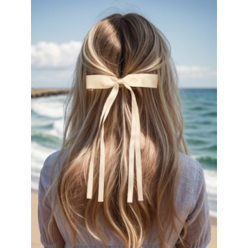 Elegant Tassel Ribbon Bowknot Hair Clips Women Girls