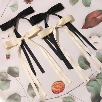 Elegant Tassel Ribbon Bowknot Hair Clips Women Girls