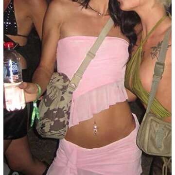 Women Y2k Lace Trim Off Shoulder Tube Tops Strapless See Through Crop Top Sexy Backless Top Aesthetics Streetwear Y-Pink