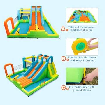 JOYLDIAS Inflatable Water Slide - Fun Giant Bounce House